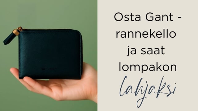 Gant kellon ostajalle lompakko kaupan päälle