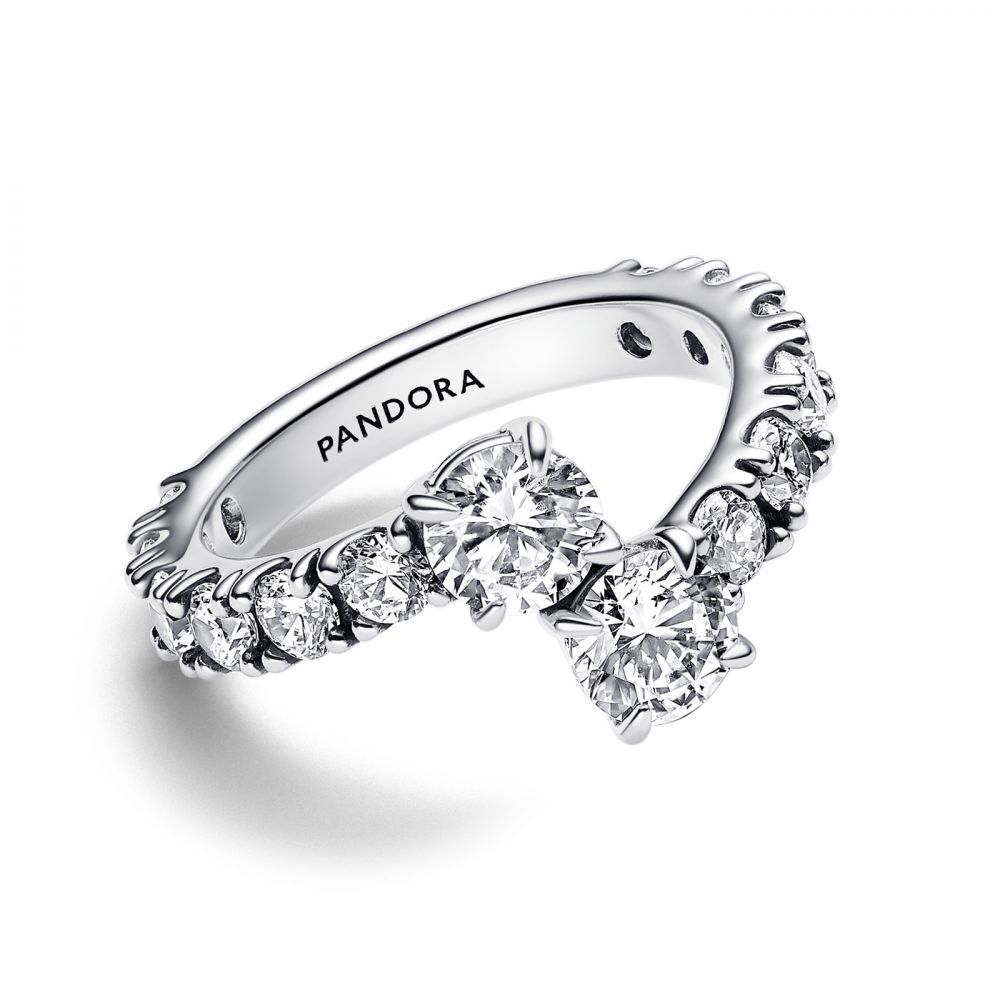 Pandora Sparkling Overlapping Band sormus 193149C01