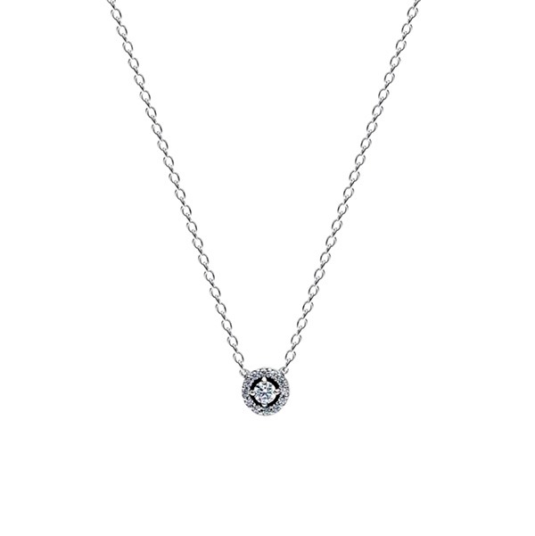 Pandora Round Pavé Halo Collier kaulakoru 393548C01