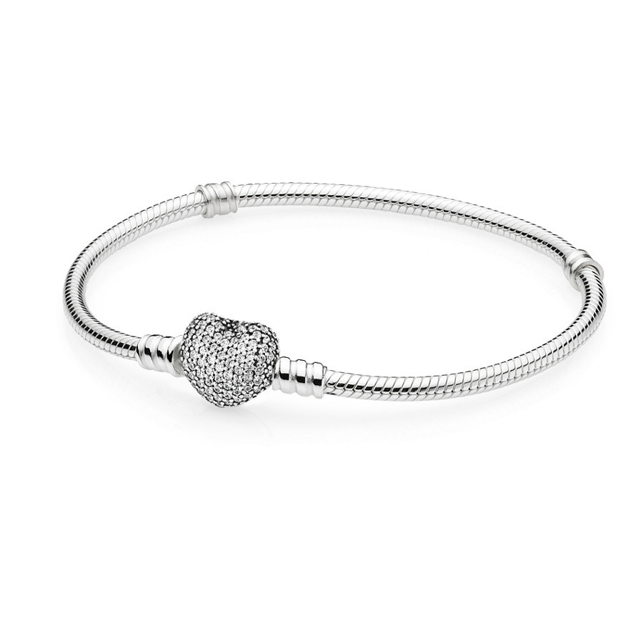 Pandora Pave Heart Clasp rannekoru 18 cm 590727CZ