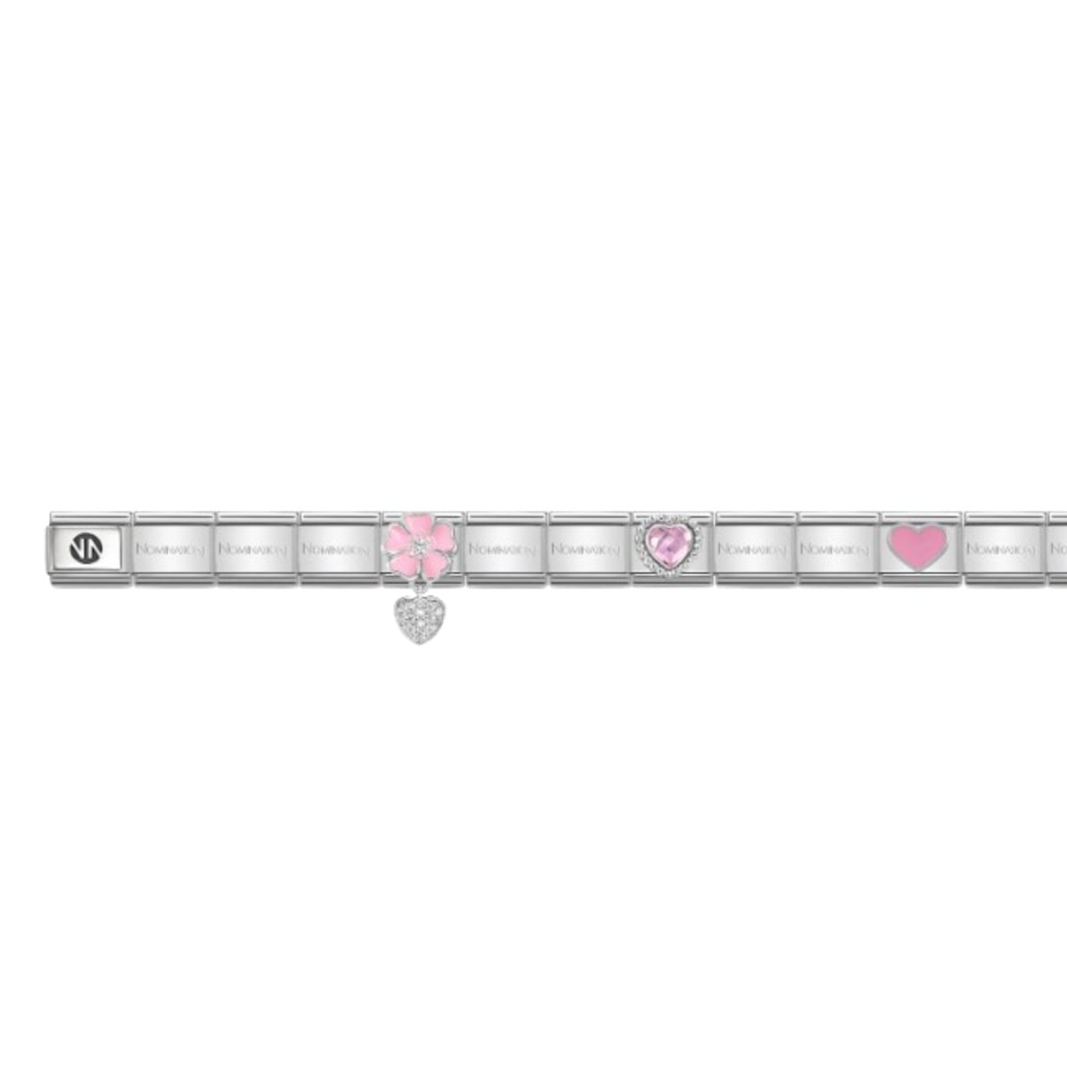 Nomination Pink Flower & Hearts ranneke
