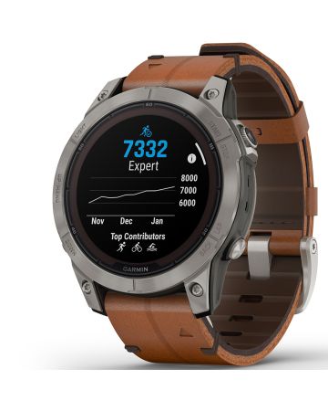 Garmin fēnix 7 Pro - Sapphire Solar Edition Titaani ja kastanjanruskea nahkaranneke 010-02777-30-1
