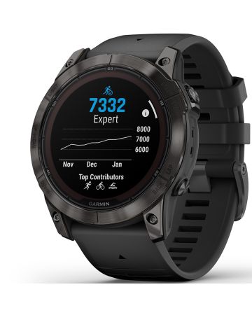 Garmin fēnix 7X Pro - Sapphire Solar Edition Hiilenharmaa DLC-pinnoitettu titaani ja musta ranneke 010-02778-11-0