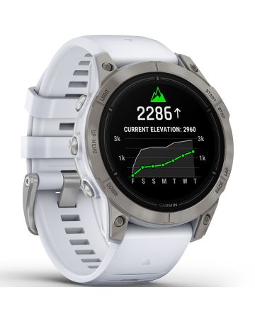 Garmin epix Pro (Gen 2) Sapphire Edition  47 mm Titaani, luonnonvalkoinen silikoniranneke 010-02803-21-1
