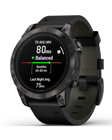 Garmin epix Pro (Gen 2) Sapphire Edition  47 mm  Hiilenharmma DLC-pinnoitettu titaani, musta nahkahihna 010-02803-30-1