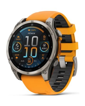 Garmin Fenix 8 Amoled Sapphire Titanium oranssi 010-02904-11