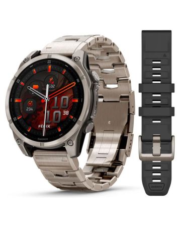 Garmin Fenix 8 Amoled Titanium 47 mm titaani ranneke ja silikoni ranneke 010-02904-40-0