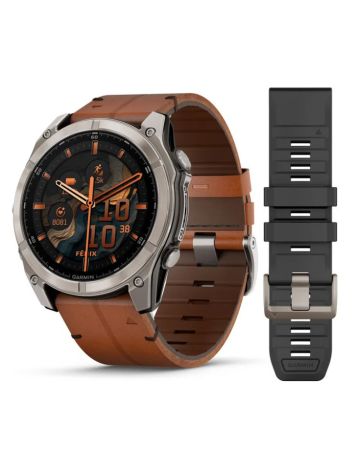 Garmin Fenix 8 Amoled Titanium 51 mm ruskea ja musta ranneke 010-02905-40-0