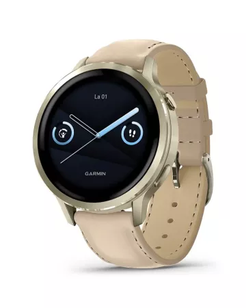 Garmin Venu 4 41mm Lunar Gold with Bone Silicone Band and Light Sand 010-03013-03