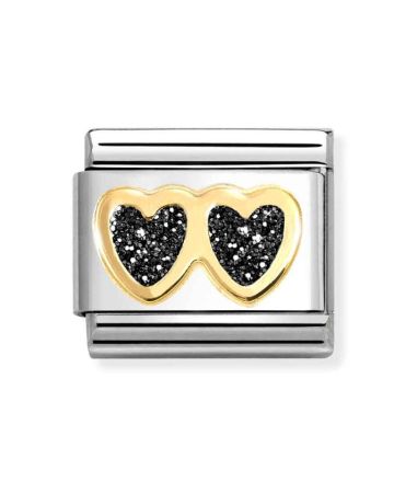 Nomination Classic Musta tuplasydän 030220/14