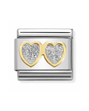 Nomination Classic 18K Tuplasydän Glitter 030220/01