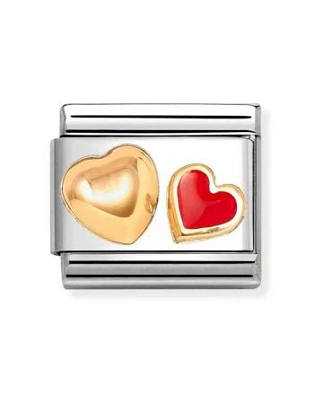 Nomination Classic Double Red & Gold Heart 030283/32