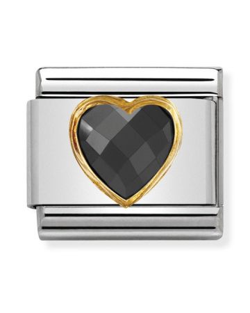 Nomination Classic 18K Musta Zirkoniasydän 030610/011