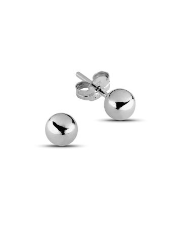 Valkokultaiset pallokorvakorut 3 mm 100211W-1