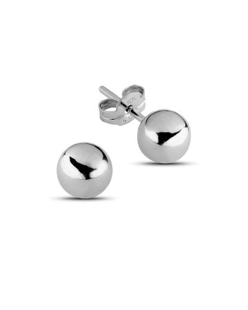 Valkokultaiset pallokorvakorut, 4 mm 100221W-1