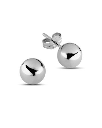 Valkokultaiset pallokorvakorut, 5 mm 100231W-1