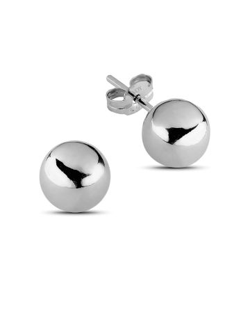 Valkokultaiset pallokorvakorut, 6 mm 100241W-1