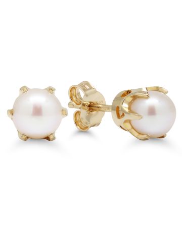 Kultaiset helmikorvakorut 5 mm 1035valk