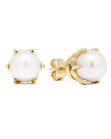 Kultaiset helmikorvakorut 8 mm 1038valk