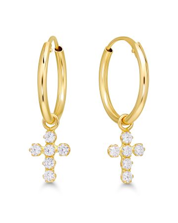 Kultaiset rengaskorvakorut / risti 1124291Z