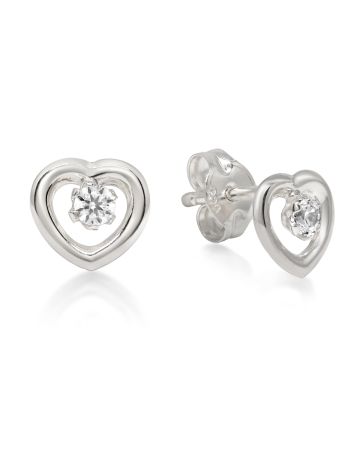 Valkokultaiset sydänkorvakorut 123161ZW-1