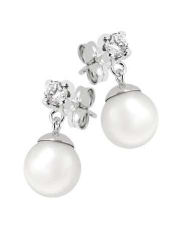 Valkokultaiset helmikorvakorut 413842-00R