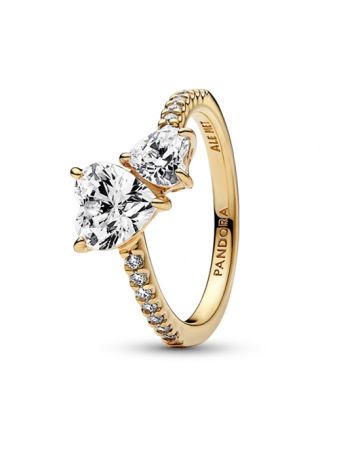 Pandora Double Heart Sparkling sormus 161198C01-1