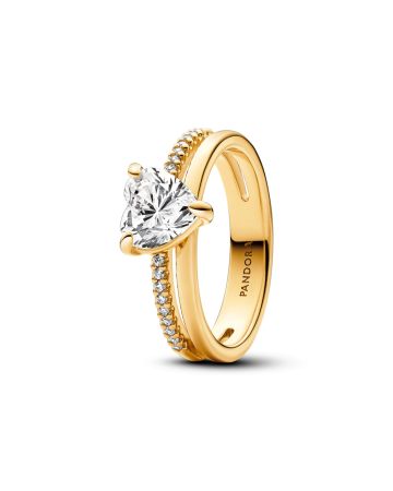 Pandora Timeless Double Band Heart sormus 163100C01-4