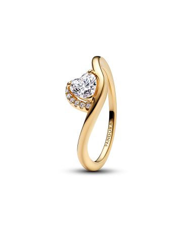 Pandora Wavy Heart sormus 163660C01-1