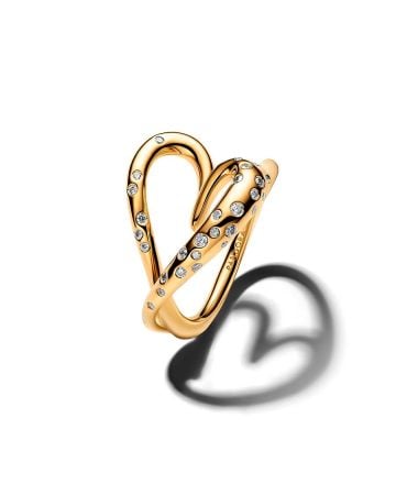 Pandora Organically Shaped Stone-Set Heart sormus 164675C01