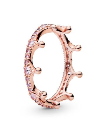 Pandora Rose Sparkling Crown Fairytale Pink sormus 187087NPO