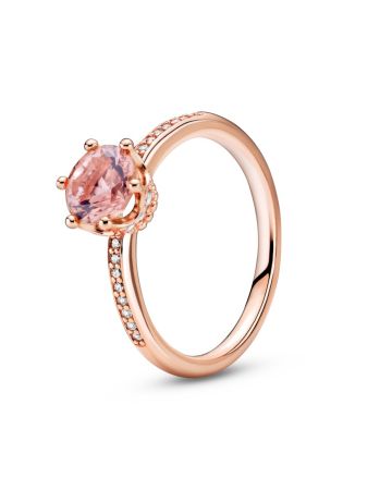 Pandora Rose Pink Sparkling Crown Solitaire sormus 188289C01-4