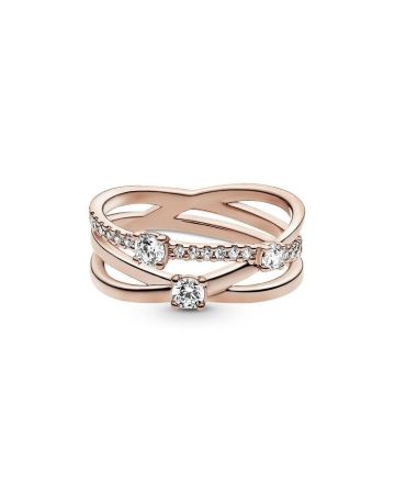 Pandora Rose Sparkling Triple Band sormus 189400C01-1
