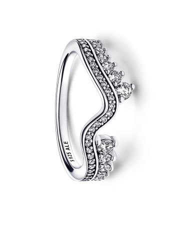 Pandora Timeless Ring Stackable Sparkling Asymmetric Wave sormus 192543C01