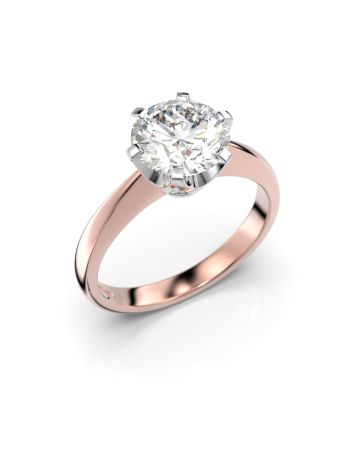 Festive Classic timanttisormus, puna- ja valkokulta 204-150-PV