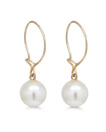 Kultaiset helmikorvakorut koukulla 23-1014valk