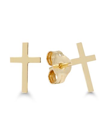 Gold Ohrringe, Kreuzen 23-1056