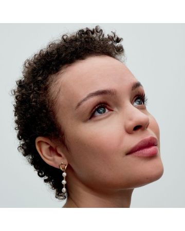 Pandora Organically Shaped Circle & Baroque Treated Freshwater Cultured Pearls Drop korvakorut 263263C01