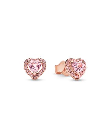 Pandora Pink Elevated Heart Stud örhängen 288427C02