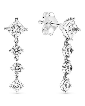 Pandora Sparkling Round & Square korvakorut 290045C01