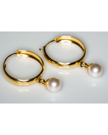 Kultaiset korvakorut, helmi 30066