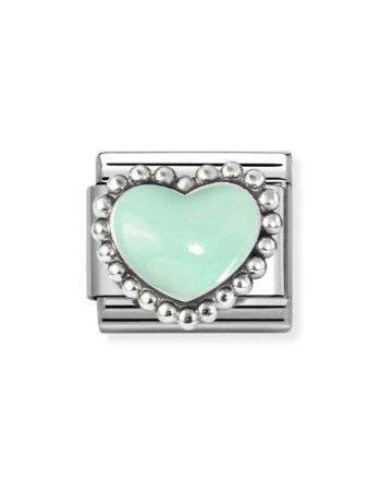 Nomination Classic Pastel Green Heart 330204/35