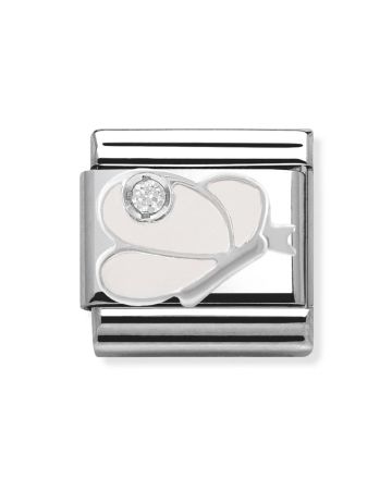 Nomination Classic Hopea ZK Valkoinen Perhonen 330305/08