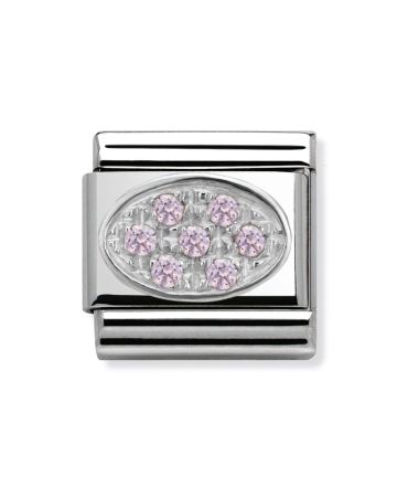 Nomination Classic Hopea ZK Vaaleanpunainen Soikea Pavé