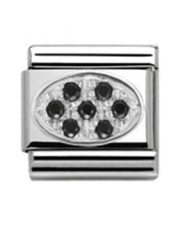 Nomination Classic Hopea ZK Musta Soikea Pavé 330308/10