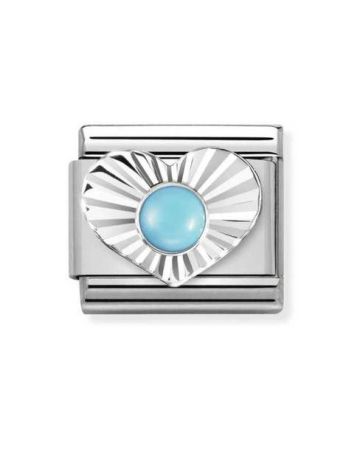 Nomination Classic Silvershine Sydän Turkoosi 330508/06