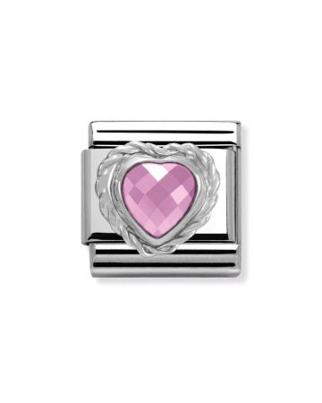 Nomination Classic Hopea Pinkki Zirkoniasydän 330603/003