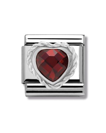 Nomination Classic Hopea Punainen Zirkoniasydän 330603/005