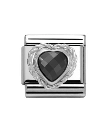 Nomination Classic Hopea Musta Zirkoniasydän 330603/011