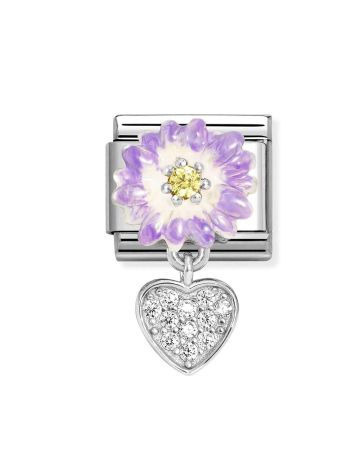 Nomination Classic Silvershine Charms Lilac Daisy 331814/10